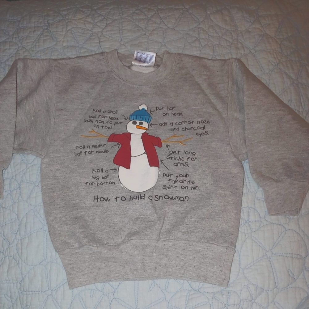 Hanes Unisex Toddler size 2 to 4 Years Old Snowman Sweatshirt